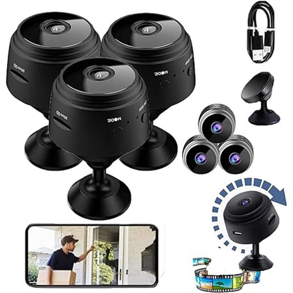 CCMAOLU Mini Security Camera 3 Pack,1080P HD WIFI Spy Camera with Night Vision, USB Powered Hidden Camera for Home Office, Remote Monitor via Phone APP, Motion Detection
