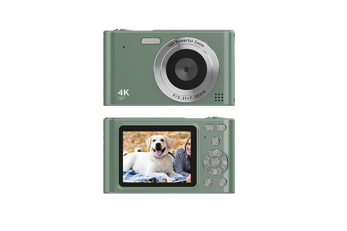 4K HD Digital Camera for Photography and Video Vlogging Camera Camera with 32G Memory Card 16X Digital Zoom -Green