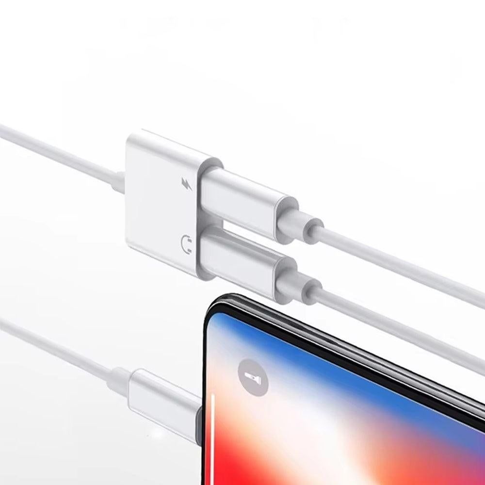 2-in-1 Lightning to 3.5mm Headphone Jack and Charger Adapter - For Apple Devices